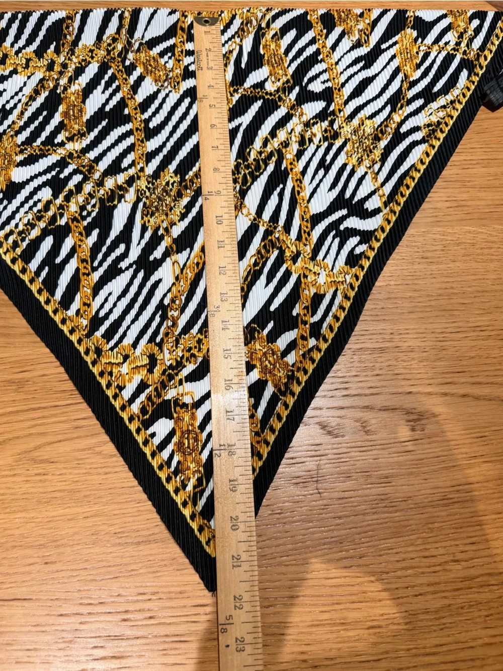 Zara Black, White & Gold Zebra Chain Print Scarf
